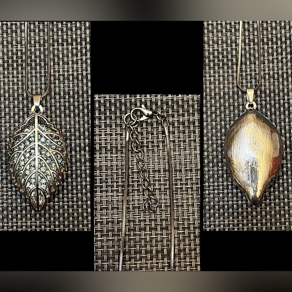 Sparkly Leaf Pendant and Necklace Bundle - Picture 7 of 10